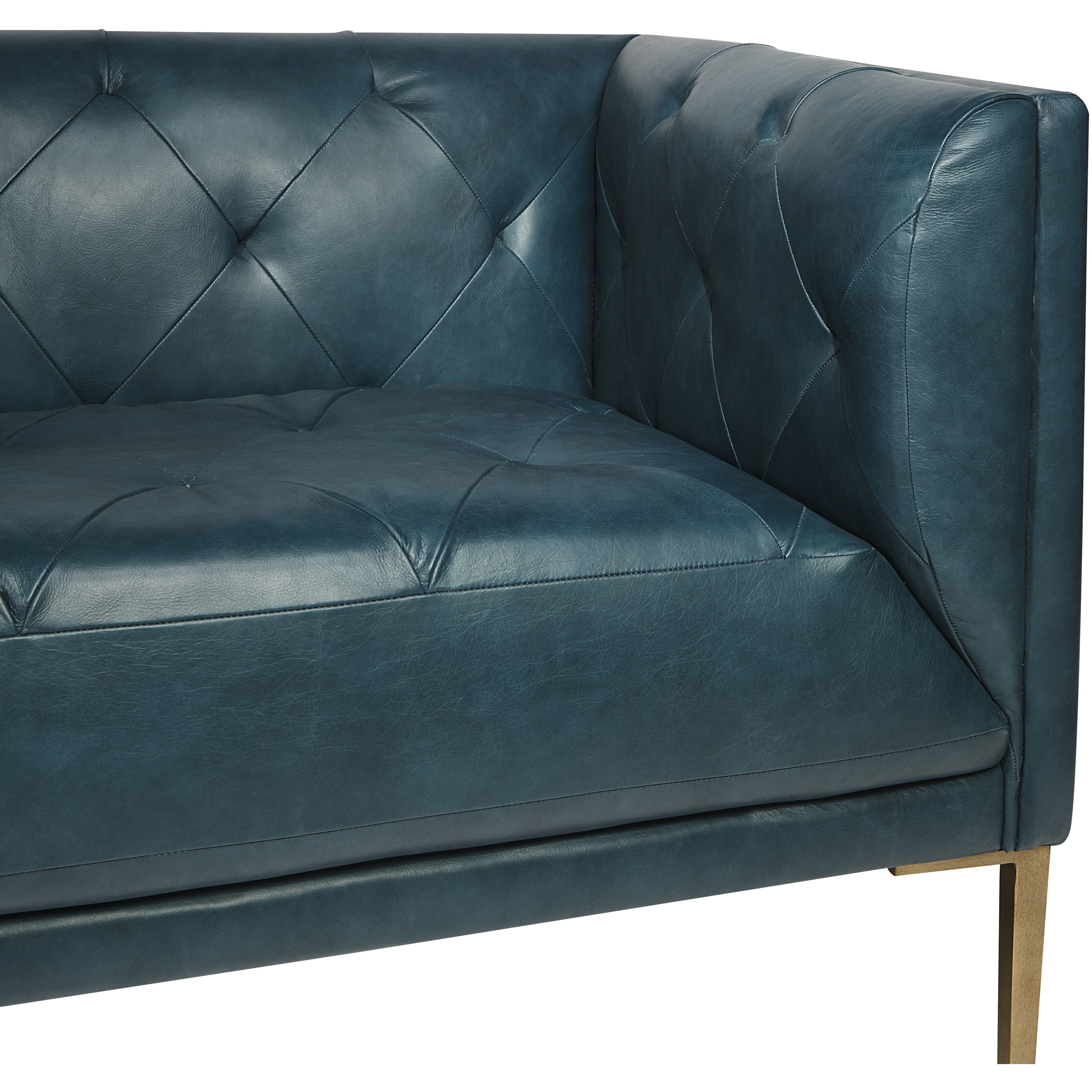 Westin Vintage Peacock Leather Sofa